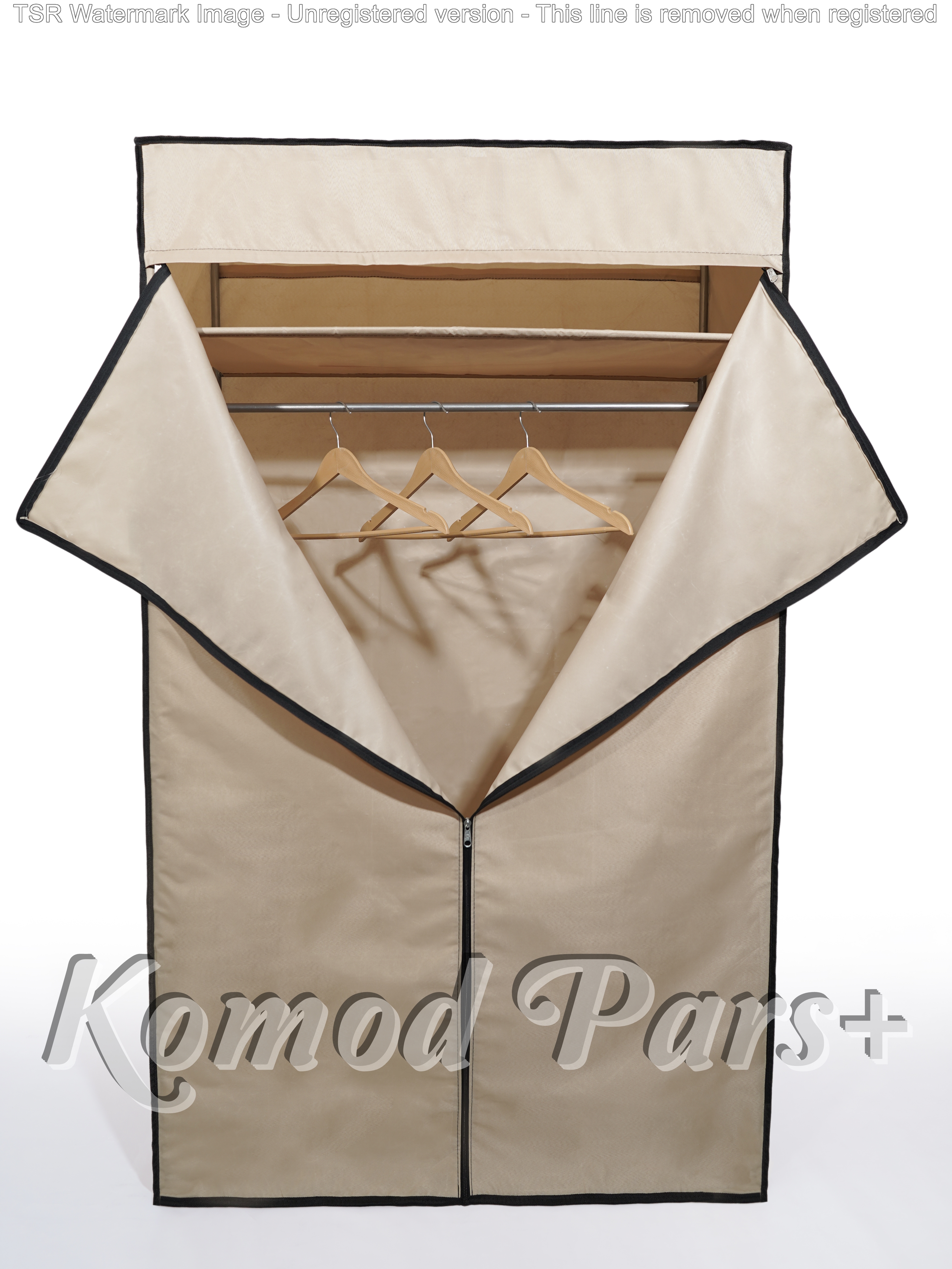 کمد برزنتی جالباسی سایز متوسط - مدل نسترن - برند پارس - کرمی