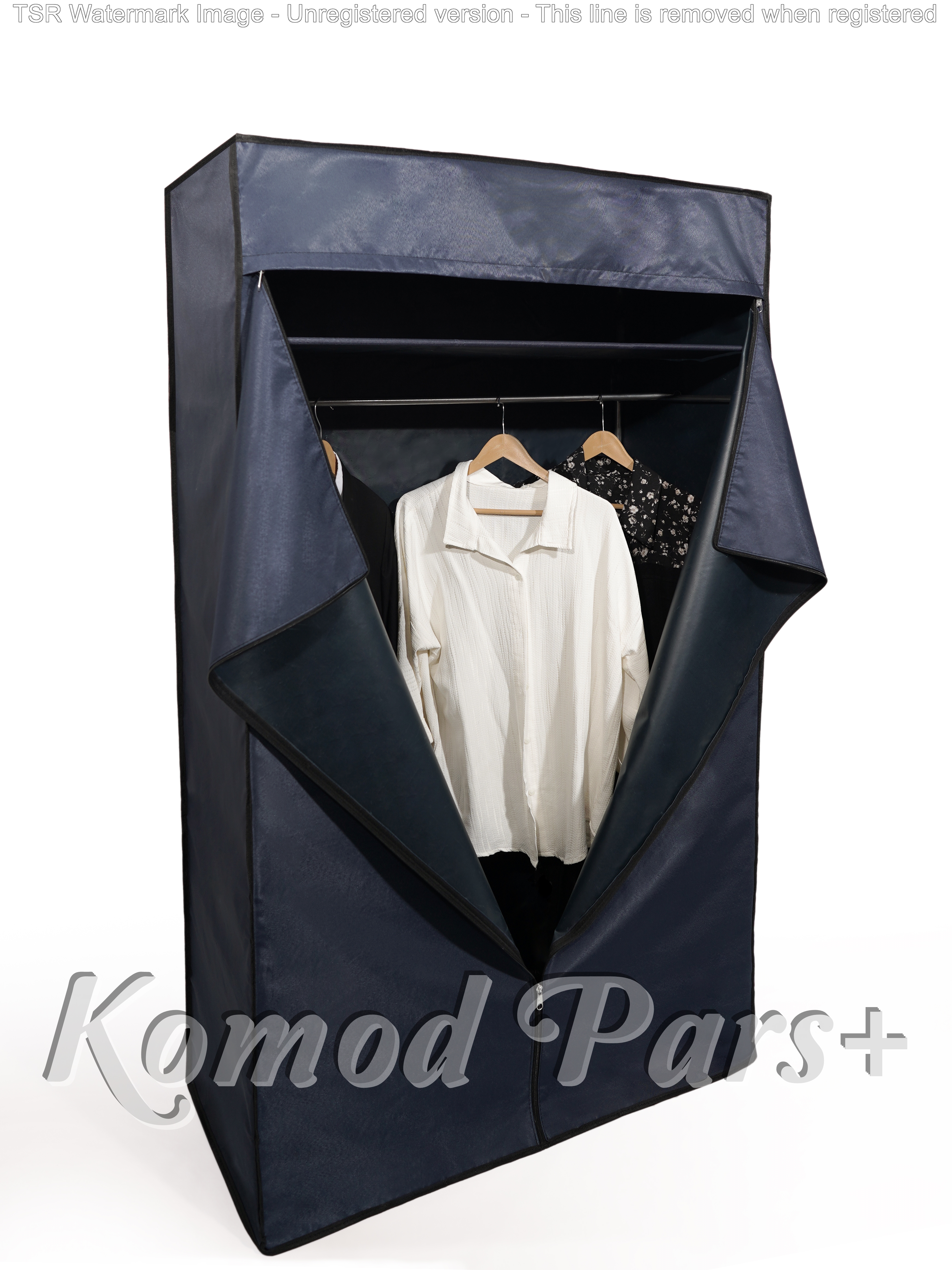 کمد برزنتی جالباسی سایز متوسط - مدل نسترن - برند پارس- سرمه ای